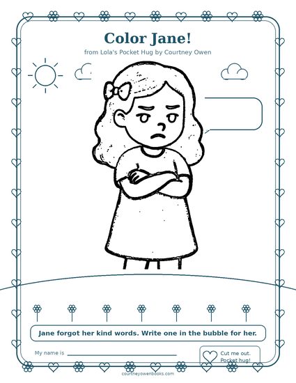 Coloring sheet preview for Jane