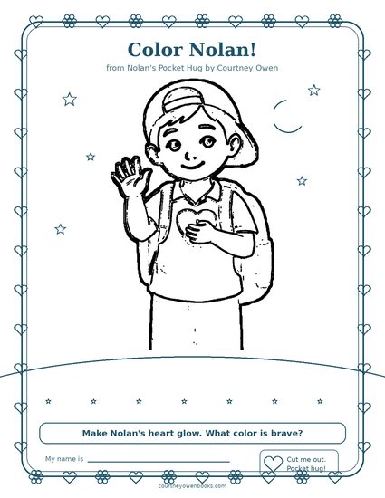Coloring sheet preview for Nolan